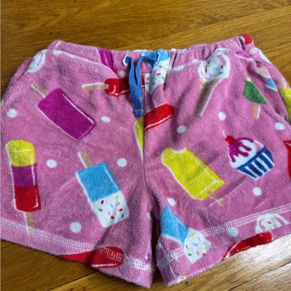 Colorful Mini Boden Terrycloth towel swim cover up shorts for girls size 7/8